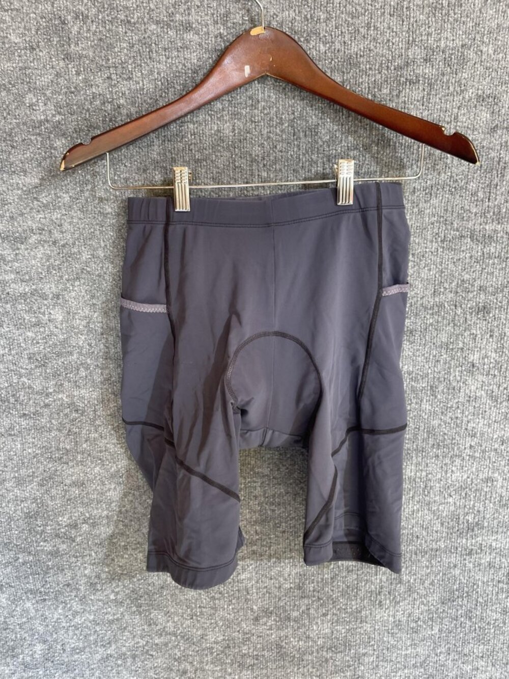 Cycling Shorts Mens Medium Gray Padded Chamois 8 Inseam Bike Stretch Compression